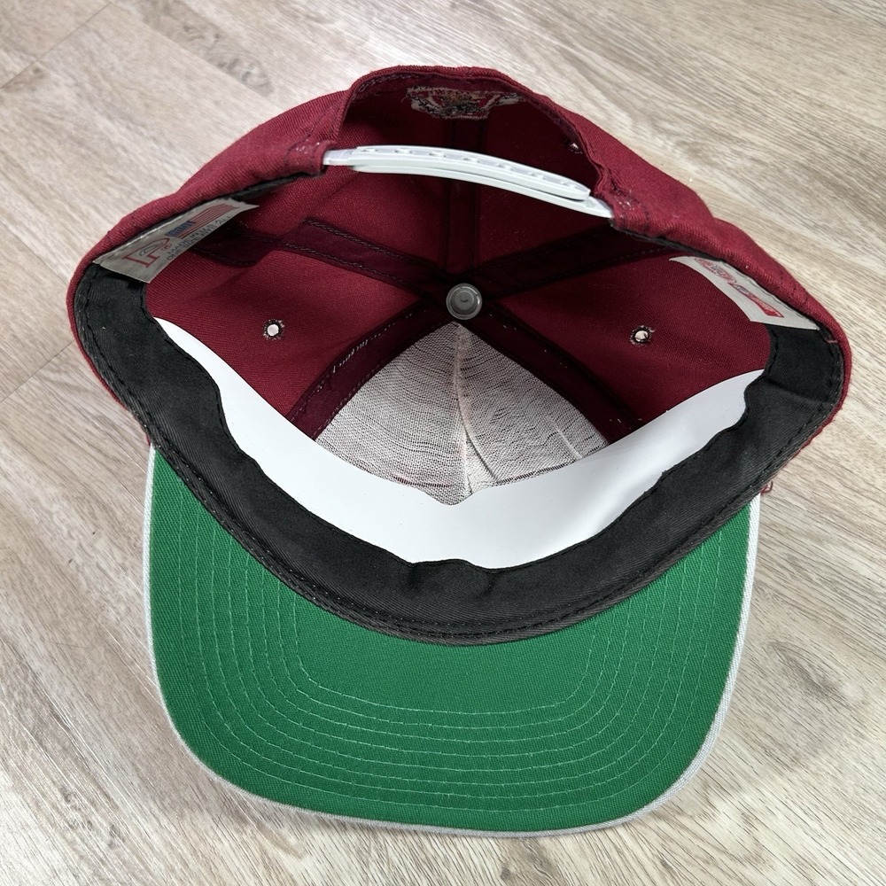 VTG Alabama Crimson Tide Arch Snapback Hat College Red Gray P Cap Made In USA - Picture 3 of 9